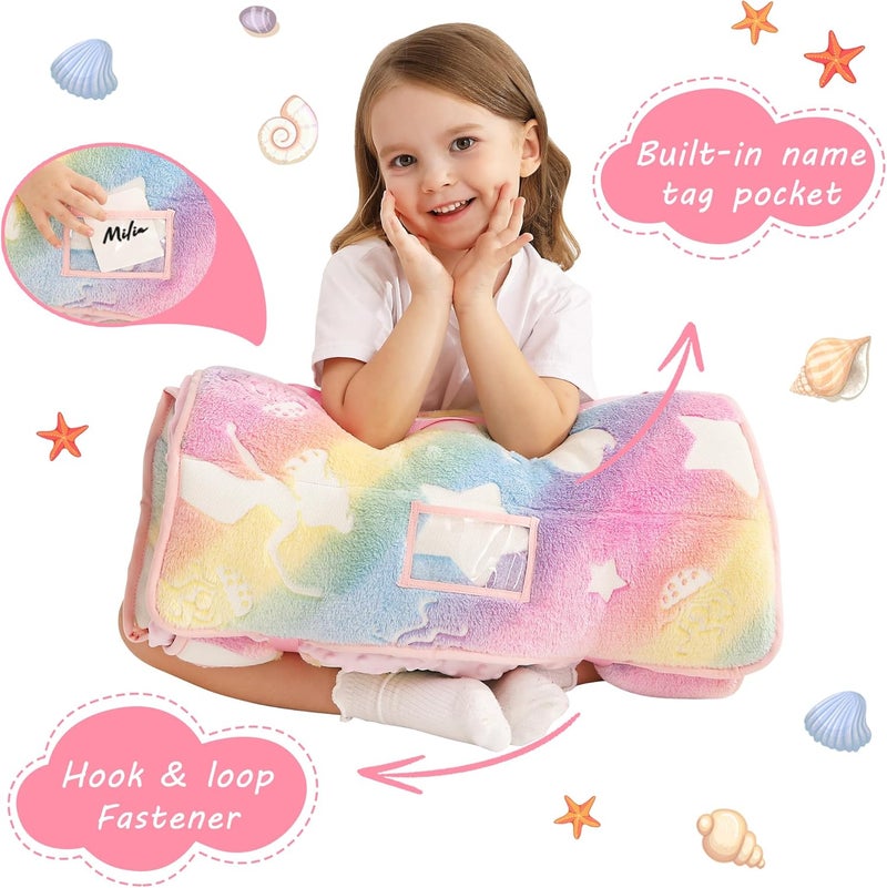 lasoftan Toddler Nap Mat with Pillow and Blanket, Extra Large Rolled Napping Mats,Slumber Bags for Boys Girls,Kids Sleeping Bag for Daycare, Preschool Travel Camping - Image 3